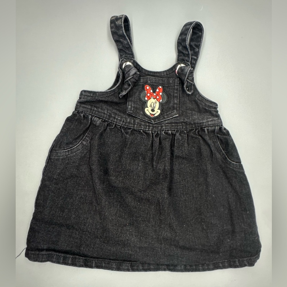 Disney Baby Minnie Mouse Black Denim/Jean Baby Coverall Dress